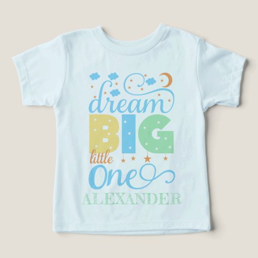 Dream Big Little One Blue Baby Boy Eerste Verjaard (Design voorkant)