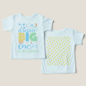 Dream Big Little One Blue Baby Boy Eerste Verjaard (Ontwerp Voorkant & Achterkant)