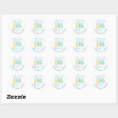 Dream Big Little One Blue Baby Boy Eerste Verjaard Ronde Sticker (Vel)
