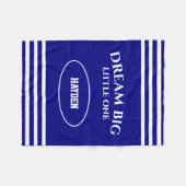 Dream Big Little One Child Name Navy Blue Fleece Deken (Voorkant (Horizontaal))