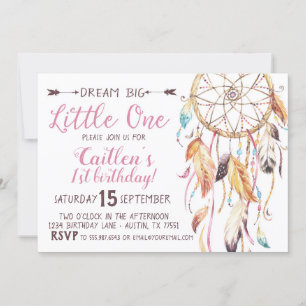 Dream Big Little One eerste verjaardag Dreamcatche Kaart