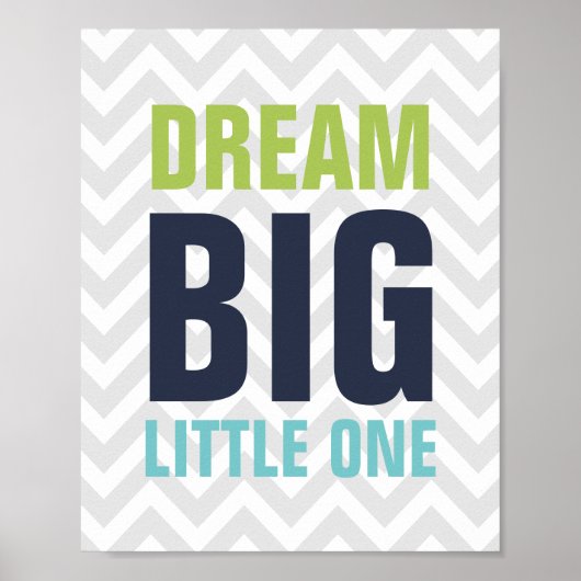 Dream Big Little One Nursery Poster (Voorkant)