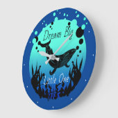 Dream Big Little One of Child's Name Whale Ocean  Grote Klok (Hoek)