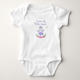 Dream Big Little one, Paarse Hippo Ballerina Romper