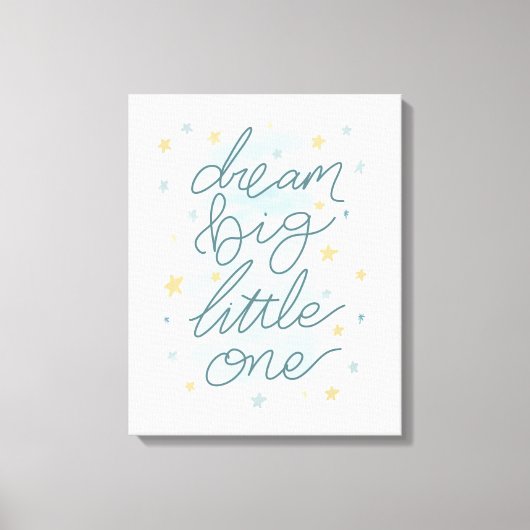 Dream Big Little One Pastel Stars Canvas Afdruk (Voorkant)