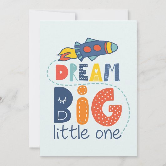 Dream Big Little One Rocket Kaart (Voorkant)