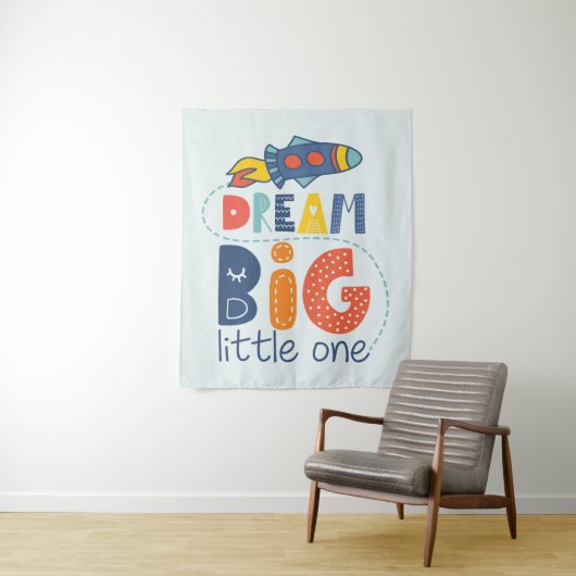 Dream Big Little One Rocket Wandkleed (In situ)