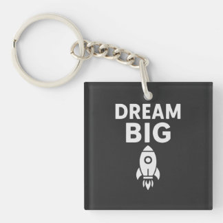 Dream Big – Minimalist Rocket Inspiration T-shirt Sleutelhanger