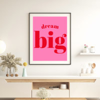 Dream Big! Modern Bold Red - Hot Pink Typografie