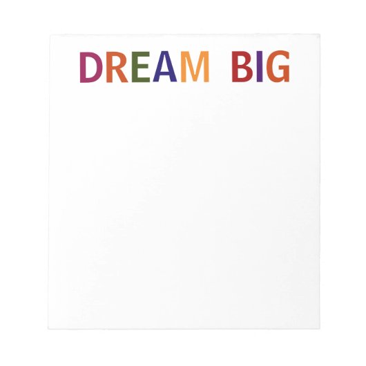Dream Big Multicolored Notitieblok (Voorkant)