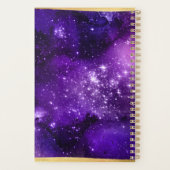 Dream Big Paars Galaxy Glam Gold Monogram Small Planner (Achterkant)