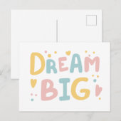 Dream Big Pastel Hearts Briefkaart (Voorkant / Achterkant)