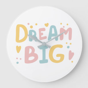 Dream Big Pastel Hearts Grote Klok