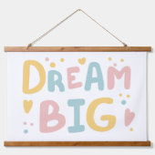 Dream Big Pastel Hearts Hangend Wandkleed (Voorkant)