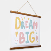 Dream Big Pastel Hearts Hangend Wandkleed (Gebogen)
