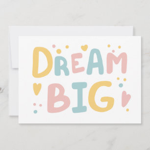 Dream Big Pastel Hearts Kaart