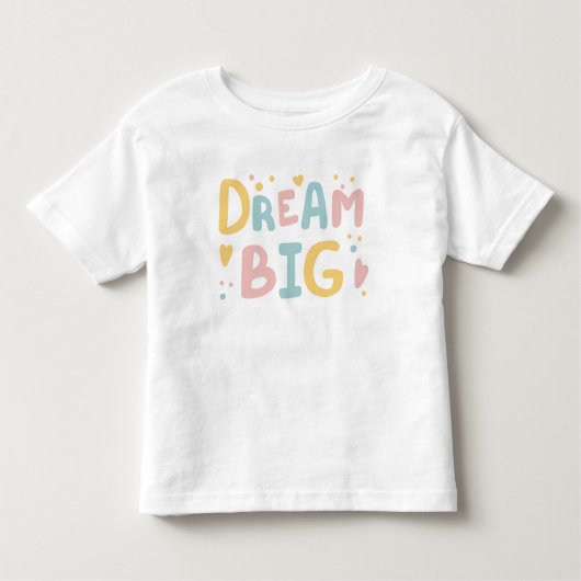 Dream Big Pastel Hearts Kinder Shirts (Voorkant)