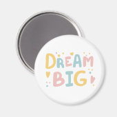Dream Big Pastel Hearts Magneet (Voorkant / Achterkant)