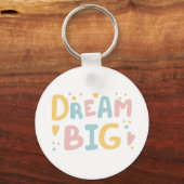 Dream Big Pastel Hearts Sleutelhanger (Voorkant)