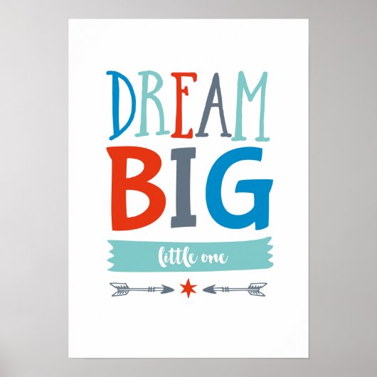 Dream Big petite one boys poster print (Devant)