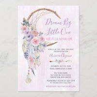 Dream Big Pink en Paarse Boho First Birthday Party