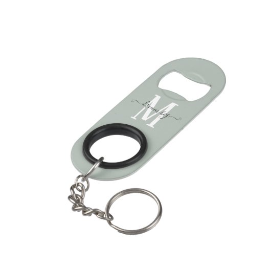 Dream Big Positive Quote Monogram Initiaal Sage Mini Flessenopener (Achterkant Gekanteld)