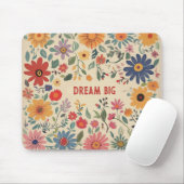 Dream Big Quote Mousepad - Bloemen Muismat (Met muis)