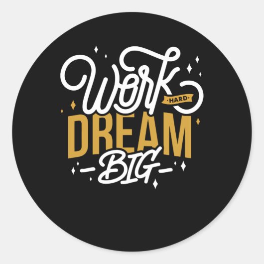Dream Big Ronde Sticker (Voorkant)