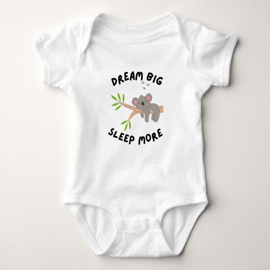 Dream Big Sleep More Cute Koala Sleeping on Branch Romper (Voorkant)