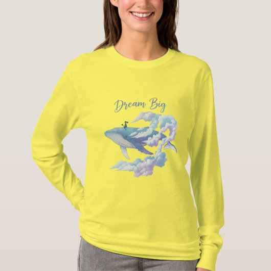 Dream Big – Surreal Fantasy Whale T-Shirt (Devant)