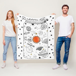 Dream Big Universe in Mason Jar Illustratie Fleece Deken