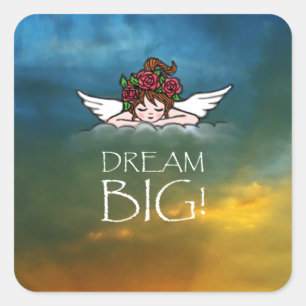 Dream Big Vierkante Sticker