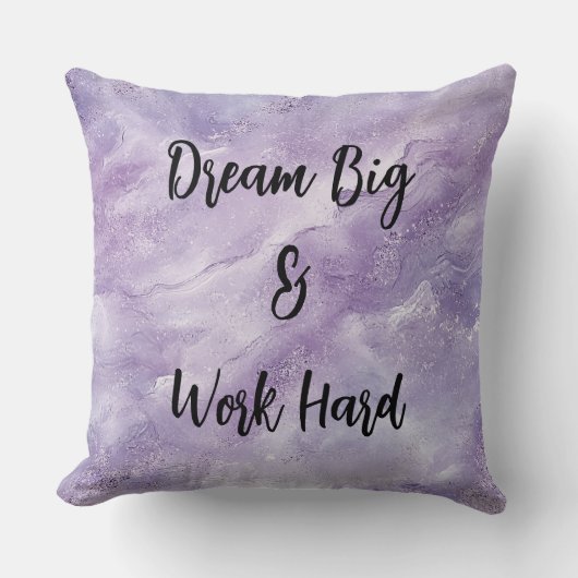 Dream Big & Work Hard Inspirerend Kussen (Voorkant)