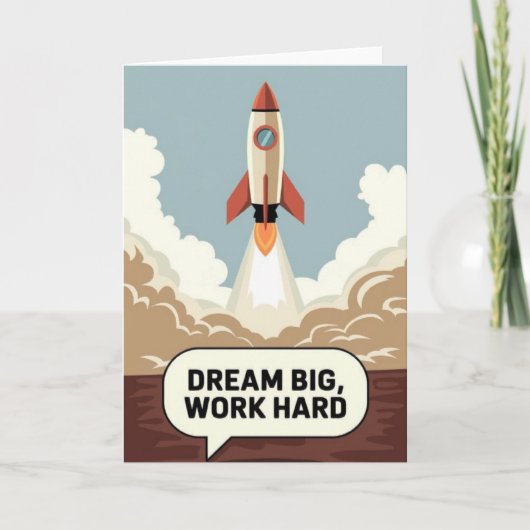 "Dream Big, Work Hard" Success Motivational Card Kaart (Voorkant)
