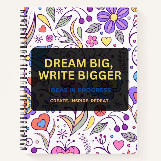Dream Big, Write Bigger – Inspirational Notitieboek (Voorkant)