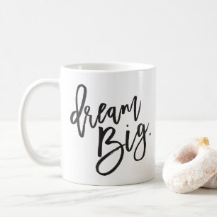 DREAM BIG zwart minimaal script positief leven cit Koffiemok