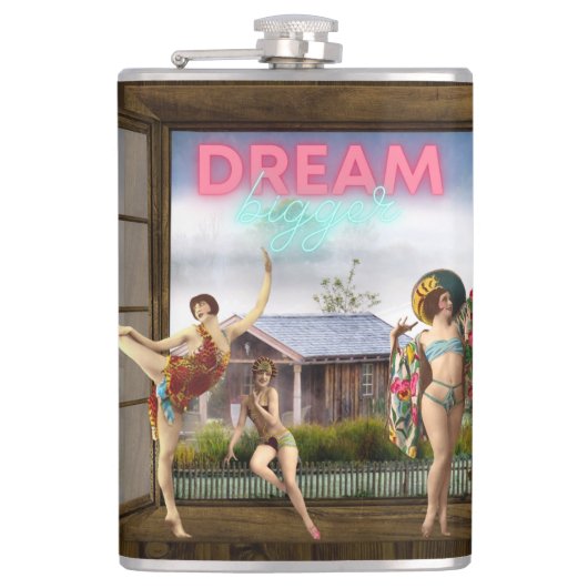 Dream Bigger Altered Art  dansers Heupfles (Voorkant)