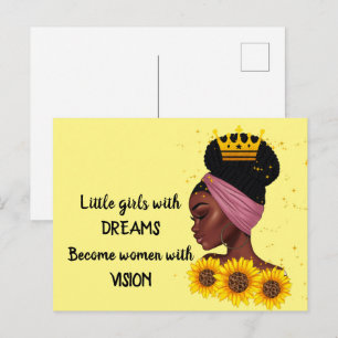 Dream Black Girl Empowerment Quote Briefkaart