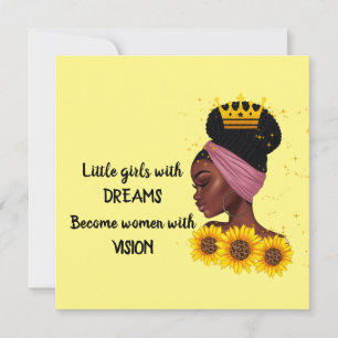 Dream Black Girl Empowerment Quote Kaart