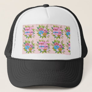 Dream Bloom Répéter Floral Motivational Casquette