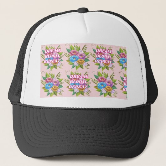 Dream Bloom Répéter Floral Motivational Casquette (Devant)
