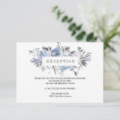 Dream Blue | Floral BRUILOFT Receptie Enclosure Informatiekaartje (Staand voorkant)