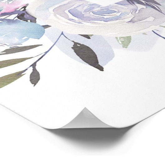 Dream Blue Square Unplugged Wedding Ceremony Sign Poster (Hoek)