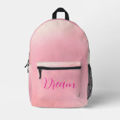 "Dream" Bright Pink Letter Gradient Pink Bedrukte Rugzak (Voorkant)