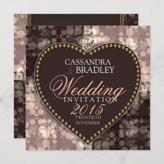Dream Bubbles Chocolate Wedding Invitations (Devant / Derrière)
