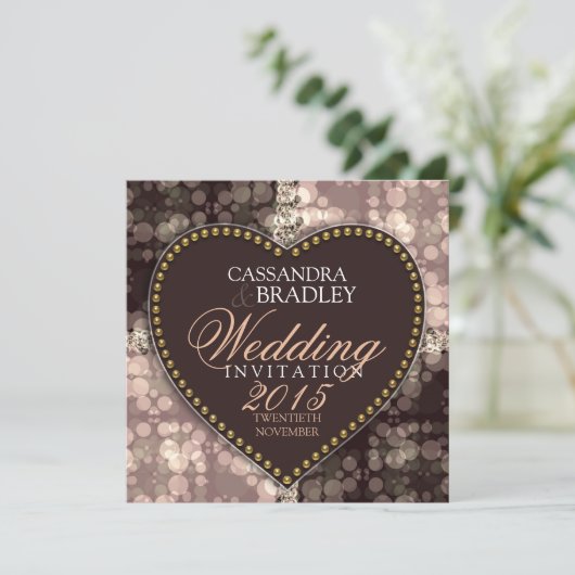 Dream Bubbles Chocolate Wedding Invitations (Debout devant)