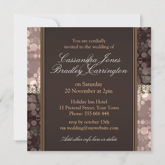 Dream Bubbles Chocolate Wedding Invitations (Dos)