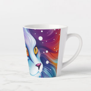 Dream Cat Abstracte wereld van kleuren Latte Mok