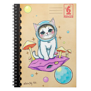 Dream Cat Journal - Retro Cosmic Vibes Notitieboek
