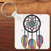 Dream Catcher Aluminium Vierkante Sleutelhanger (Voorkant)
